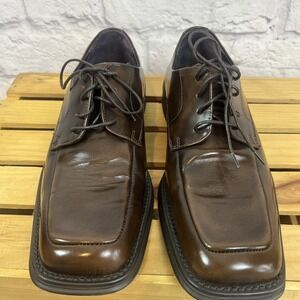 SOLD Kenneth Cole Reaction Men's Square Toe Brown Oxford PreppyDress Tie